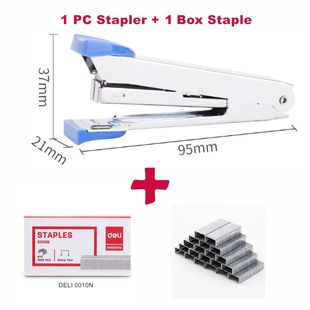 Deli Colorful Mini Stapler NO.10 Metal Effortless Fashion Staplers With Portable Compact Kawaii Stationery Shool Office Supplies Lootquake LLC