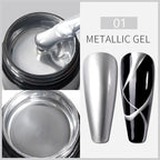 5ML Gold Silver Metallic Liner Paint Gel Polish Chrome Mirror Metal Effect Super Bright French UV LED Semi Permanent Nail Gel Lootquake LLC