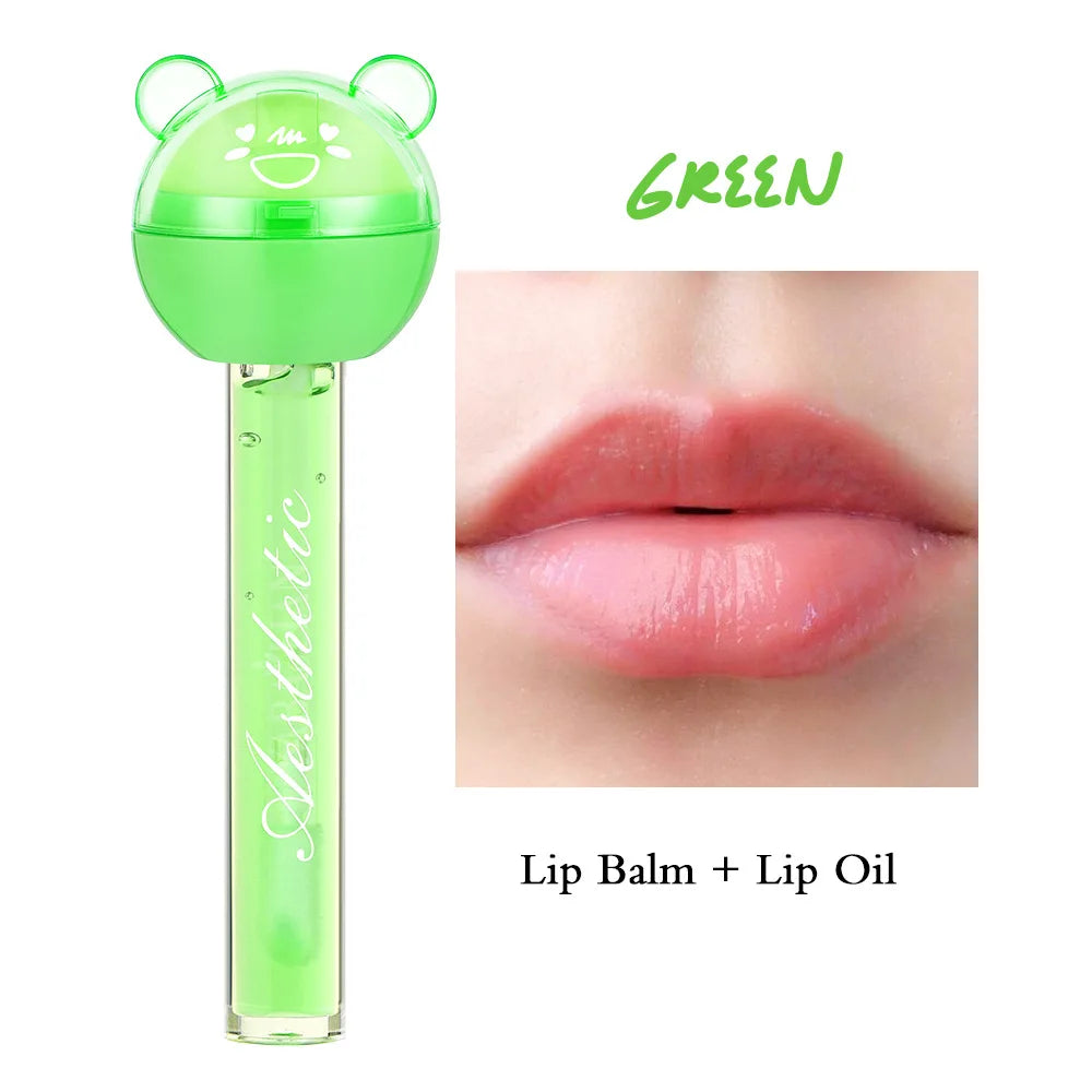 2 In 1 Cute Lollipop Lip Gloss Moisturizing Lip Plumper Lip Balm Lipstick Mineral Oil Lip Nutritious Lips Care Makeup Cosmetics Lootquake LLC