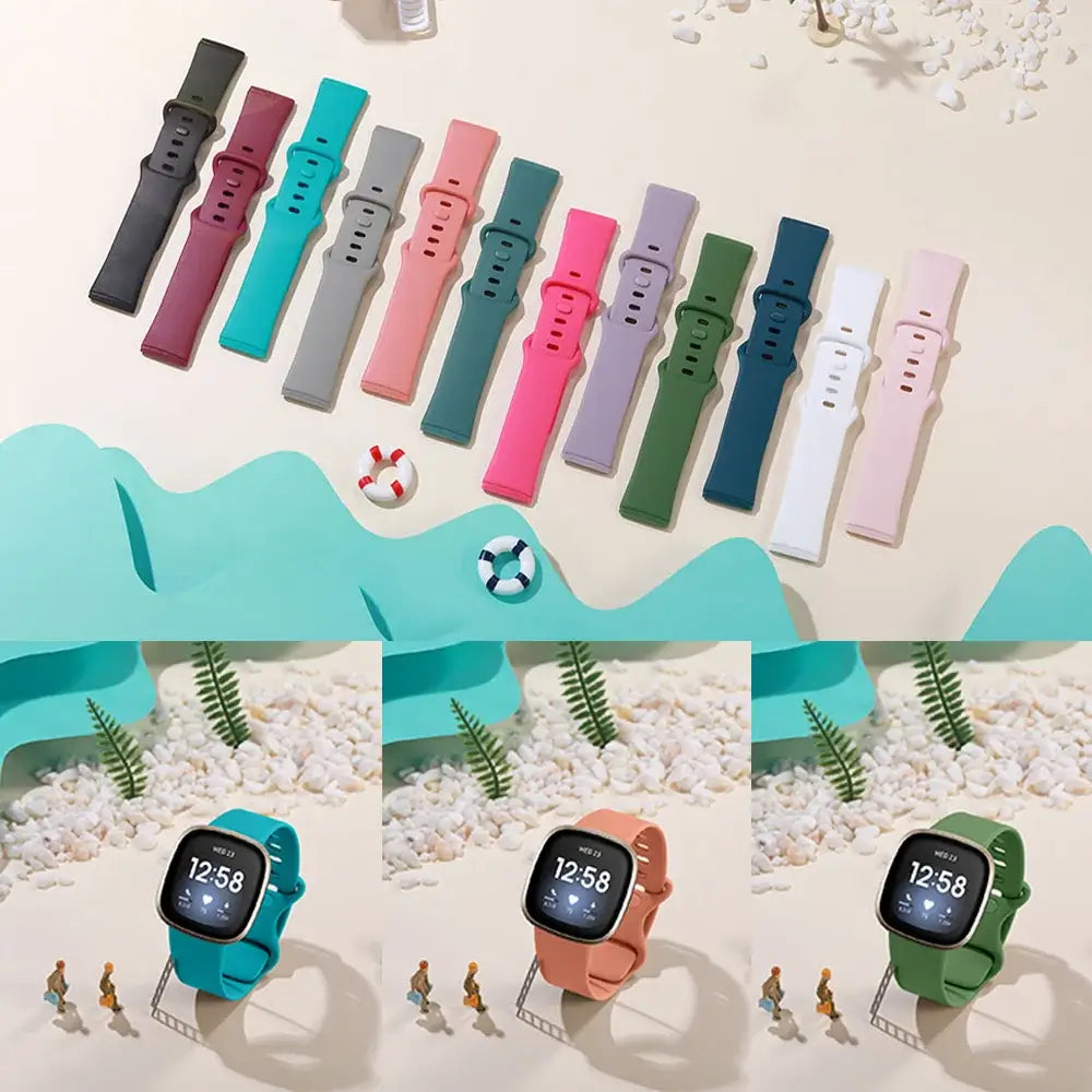 Fitbit Versa & Sense Silicone Band - Durable Stylish Straps - SJB-DIAMOND ELITES