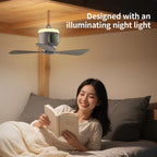 Camping Fan 12000mAh Portable Camping Tent Fan USB Rechargerable Electric Ceiling Air Circulator Fan With Remote Control Light