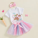 Toddler Girl Spring Outfits Floral Print Ruffle Sleeve Top and Shorts Set with Bow Headband 3Pcs Clothing Set for Easter Lootquake LLC