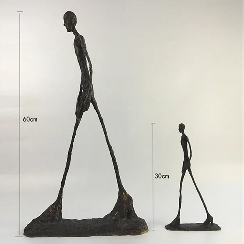 Large Handmade Abstract Walkers Sculpture Brass Bronze Traveler Walking Man Statue Person Walker Decoration Office Home Decor Lootquake LLC