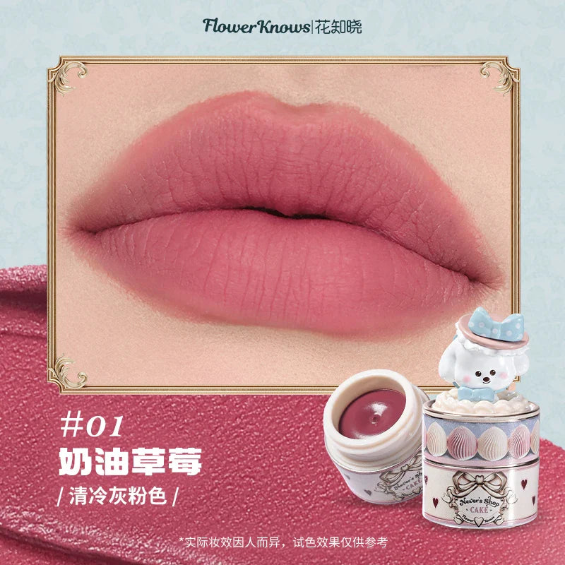 Flower Knows Strawberry Rococo Series Cloud Lip Cream Lip Gloss Long Lasting Velvet Lip Tint Lipstick for Women Cosmetic Lootquake LLC