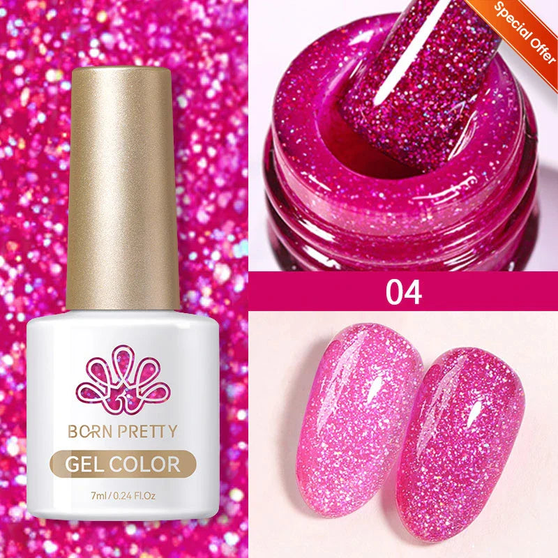 BORN PRETTY 10ml Reflective Glitter Gel Nail Polish Carat Mirage Sparkling Color Shine UV LED Soak Off Semi-Permanant Varnish Lootquake LLC