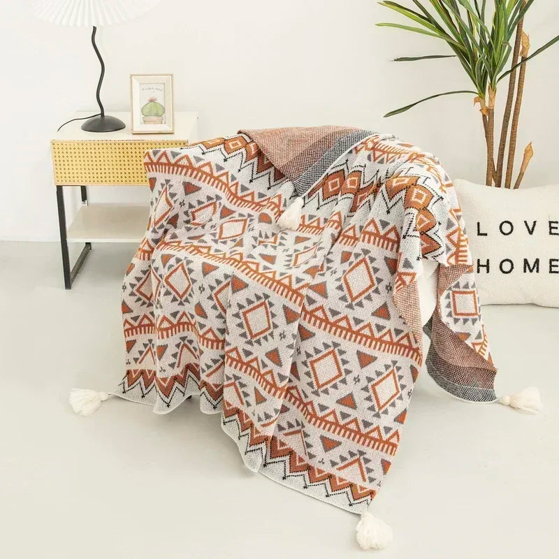 Bohemian Blanket Soft Sofa Cover Summer Blanket Office Nap Blankets Air Conditioning Blankets Knit Blanket For Travel Lootquake LLC
