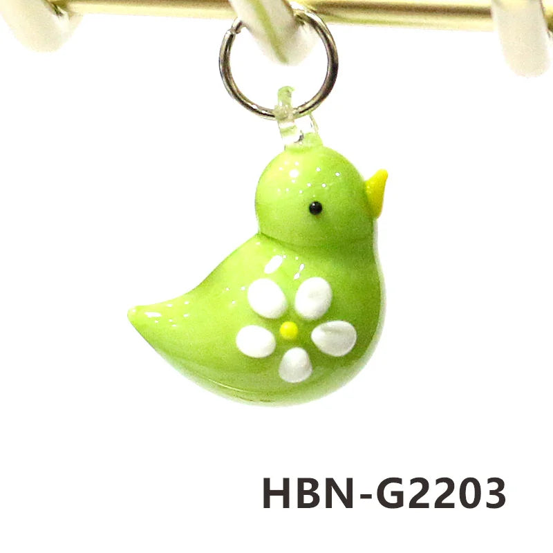 2pcs Cute Tiny Bird Charm Glass Pendant Kawaii Style Bird Mini Figurine Easter Ornament for Diy Women Jewelry Making Accessories Lootquake LLC