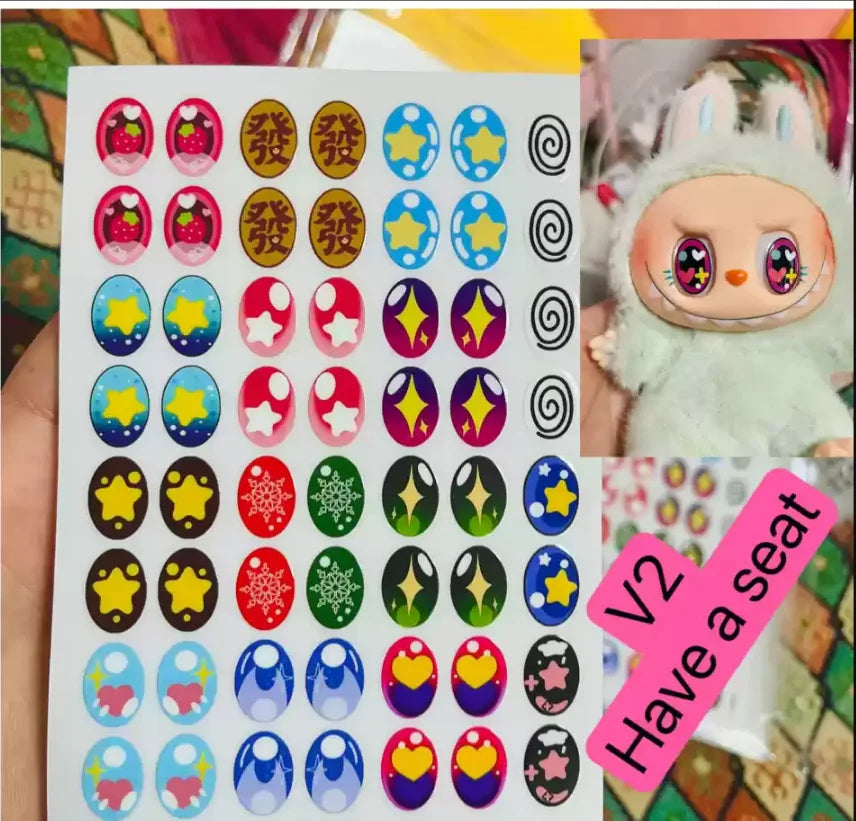 17cm Labubu Color Metal Bracelet Labubu Exquisite Eye Makeup Stickers Eyelash Stickers Vinyl Doll Diy Accessories Lootquake LLC