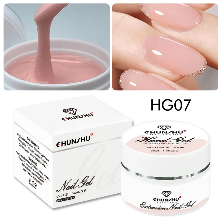 30ML Hard Gel For Nail Extension Milky White Builder Constructor Gel Self Leveling Reinforcement Nail Gels Camouflage Manicure Lootquake LLC