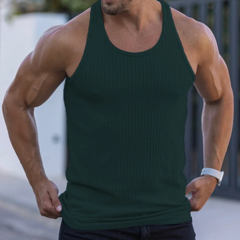 StriveFit Men's Stripe Gym Tank - Summer 2026 THRIXINE