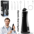 Electric oral irrigator 3 Cleaning Modes USB Rechargeable Waterproof IP65 Oral Irrigator 4 Nozzles Portable Dental Irrigators