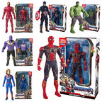17cm Marvel Spiderman Model Anime Action Figures Spider-man Captainironman Luminous Children's Toys Decorationdolls Gifts