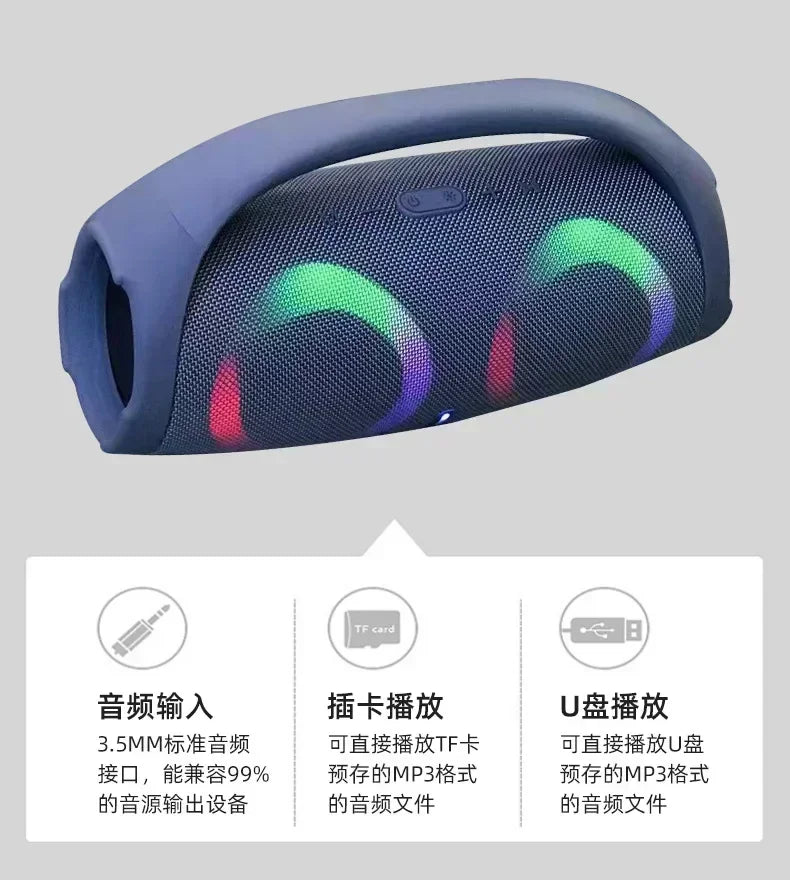 Portable Waterproof 100W High Power Bluetooth Speaker RGB Colorful Light Wireless Subwoofer 360 Stereo Surround TWS FM Boom Box Lootquake LLC
