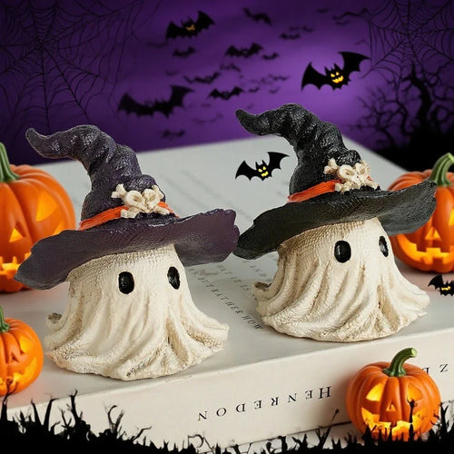 1PC Halloween Horror Hat Ghost Resin Craft Home Decor Scary Ornament Decoration Party Gift Spooky Collectible Art Fairy Garden Lootquake LLC
