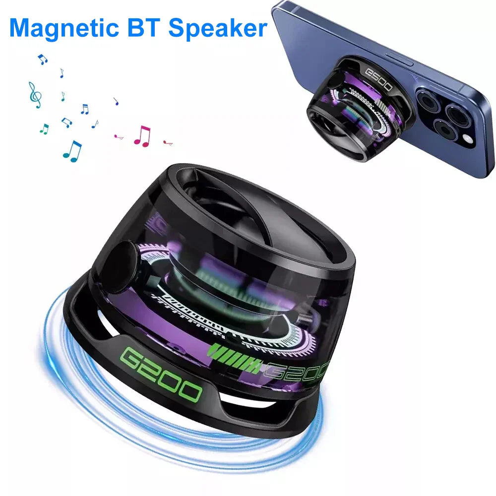 Mini Portable Bluetooth Speaker G200 RGB Color Light Magnetic Speaker BT5.3 Small Sound Box Phone Holder Wireless Loudspeaker Lootquake LLC
