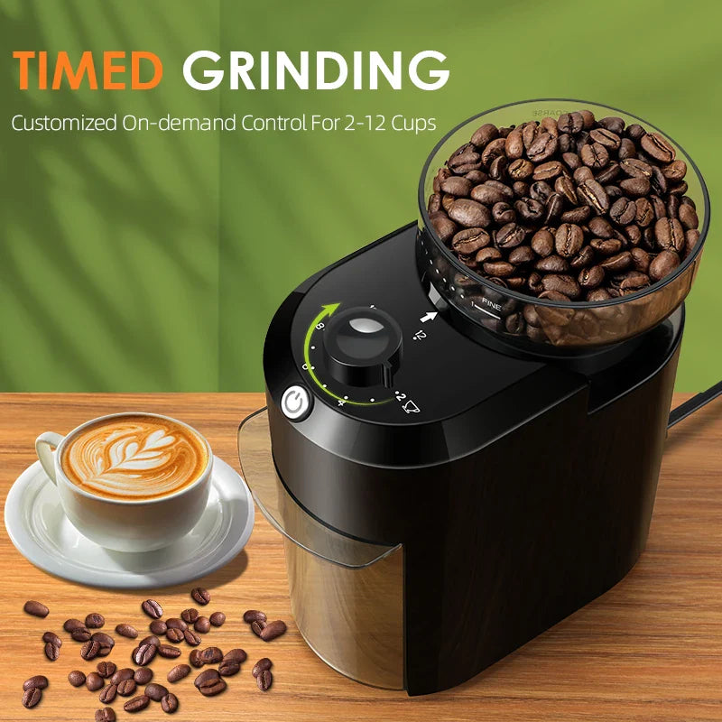Wancle Electric Burr Coffee Grinder Adjustable Burr Mill Conical Coffee Bean Grinding with 28 Precise Grind Setting 220V/120V Pi-Mart