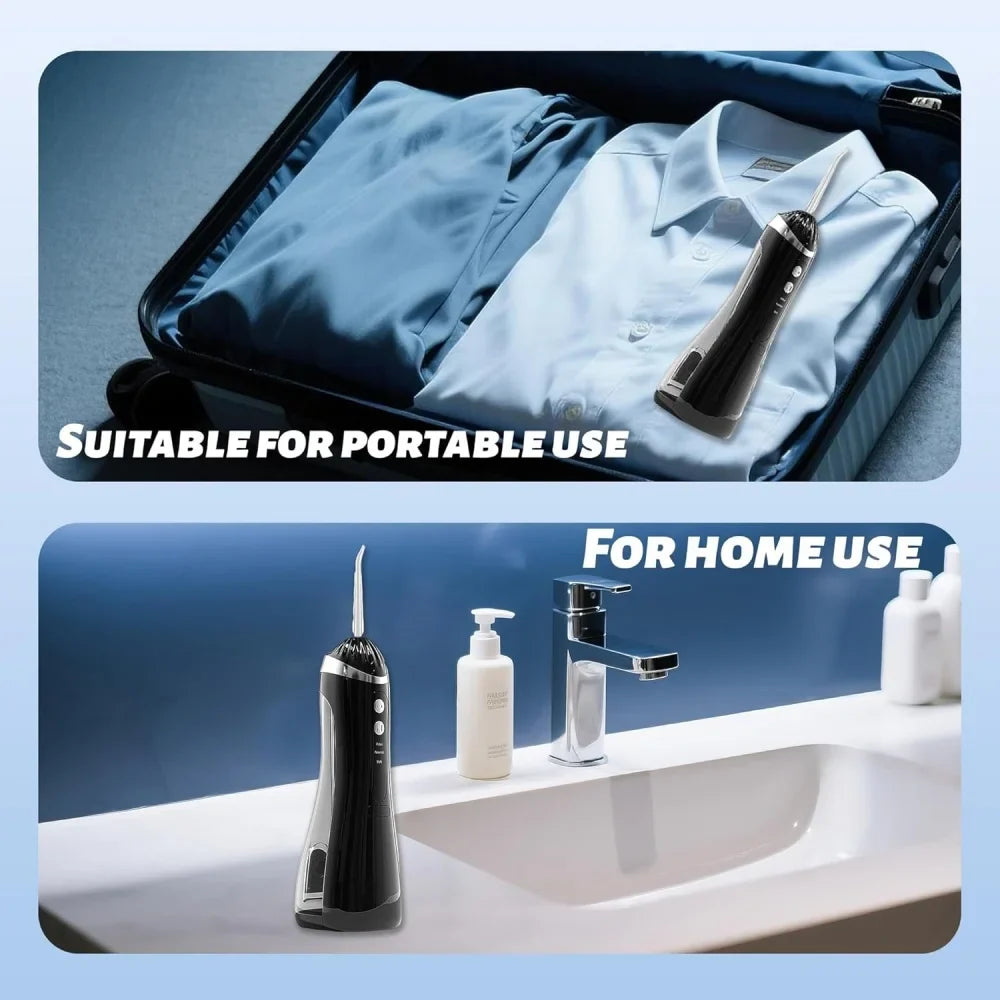 Electric oral irrigator 3 Cleaning Modes USB Rechargeable Waterproof IP65 Oral Irrigator 4 Nozzles Portable Dental Irrigators