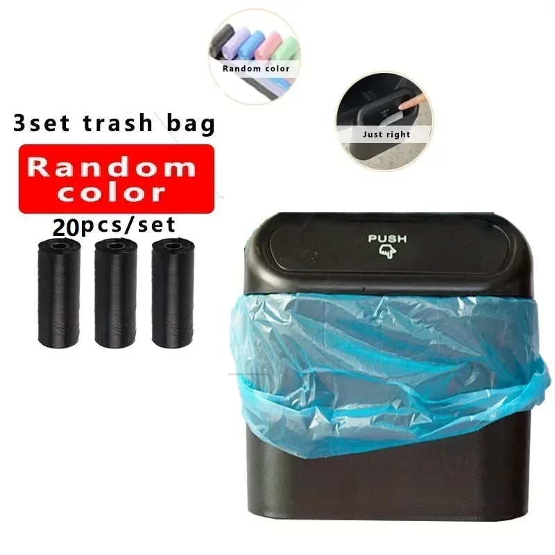 Car Trash Bin Hanging Vehicle Garbage Dust Case Storage Box Plastic Pressing Square Trash Can Type Auto Car Supplies Lootquake LLC