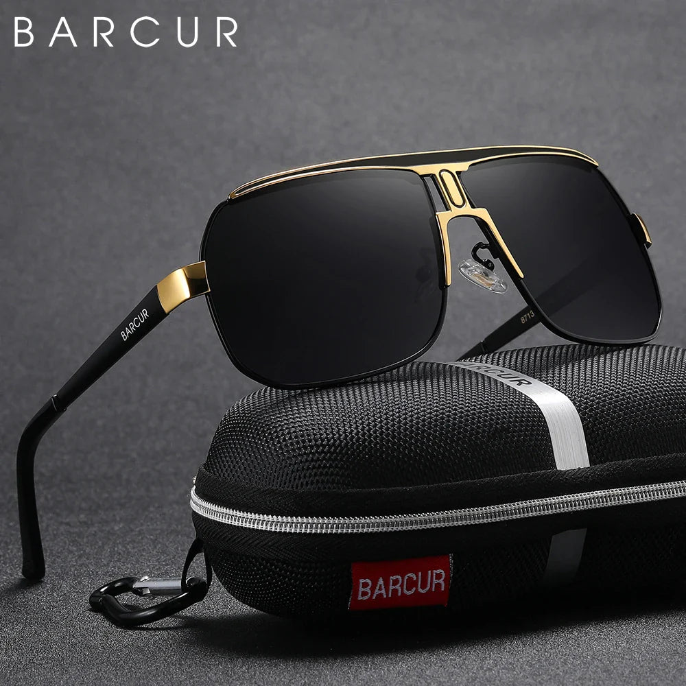 BARCUR Polarized Sunglasses for Men – Trendy UV400 Gradient Lens Oval Comfortable Frame Sports Driving Hiking Fishing Outdoor Fashion Eyewear with Durable Stainless Steel Frame – Casual Apparel Accessory Gift for Him Stevvex