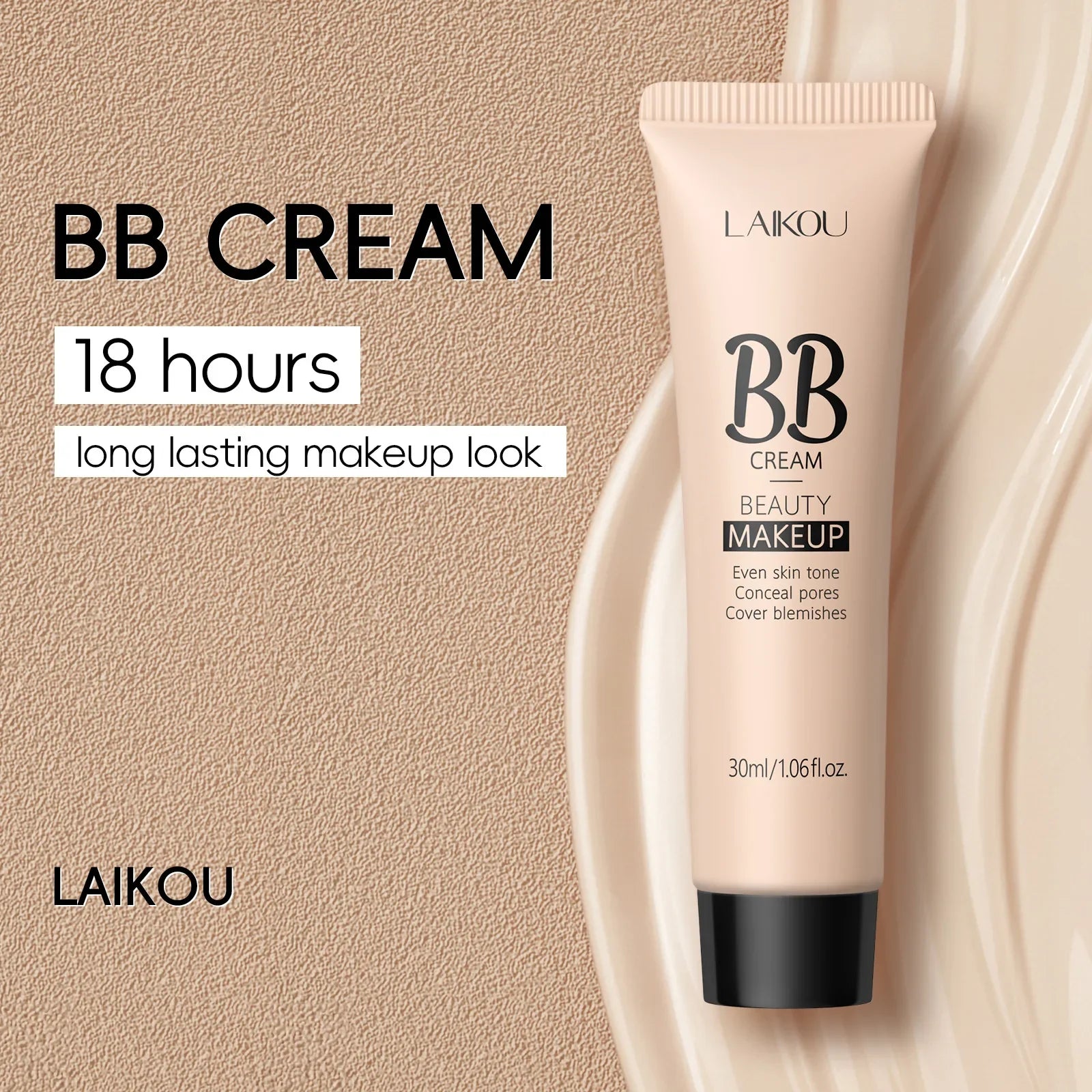 Natural Finish Foundation Cream 30ml Lightweight BB Cover Dark Circles Pores Oil Free Long Lasting Makeup Base Lootquake LLC