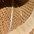 2025 Letter Sun Hat for Women Straw Beach Hats Women Large Wide Brim  Foldable Hat  Fashion Designer Outdoor Korean Bucket Hat