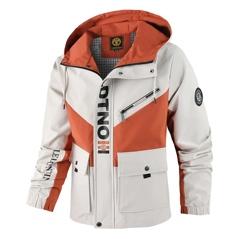 StormGuard Color-Block Tactical Jacket - Multi-Pocket THRIXINE