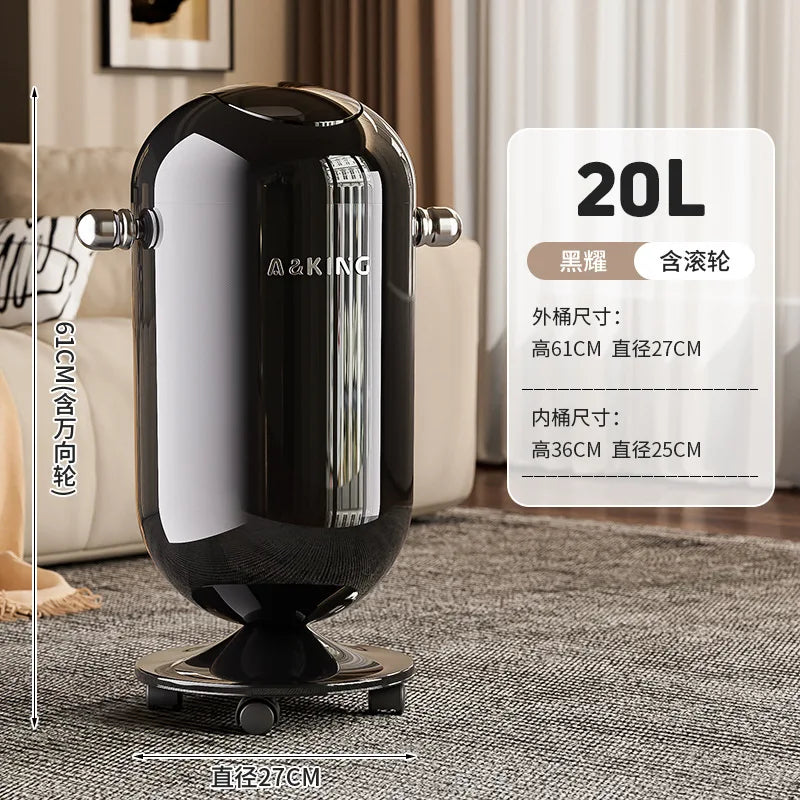 Premium Touch-Free Trash Can Large Capacity Stainless Steel Waste Bin for Living Room Kitchen Bathroom Floating Lid Tall Design Lootquake LLC