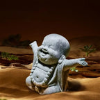 Chinese Style Fat Smiling Buddha Ornament Green Sandstone Cartoon Buddha Sculpture Buddha Statue Hand Carved Lootquake LLC