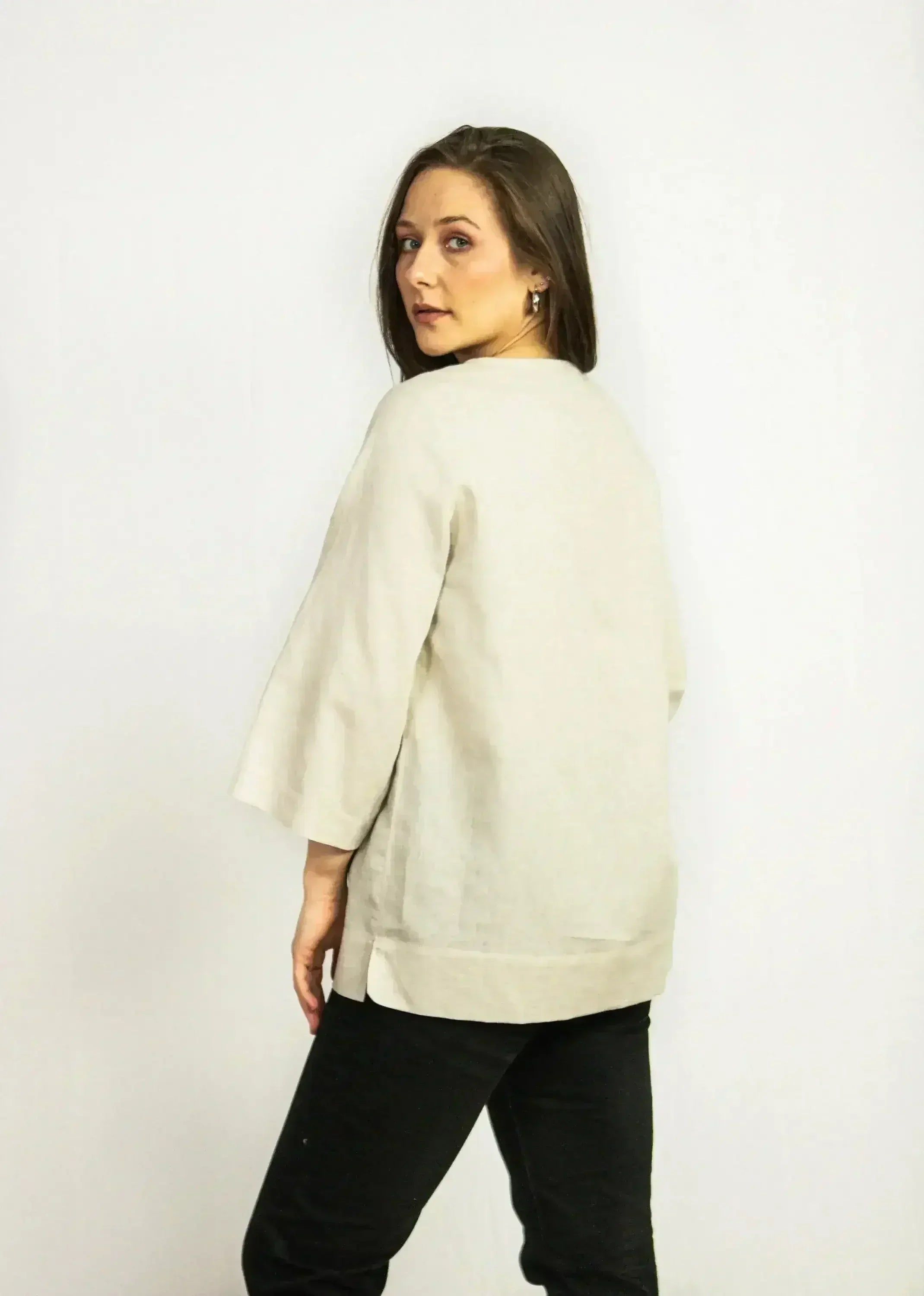 Dark Plum linen oversize top - SJB-DIAMOND ELITES