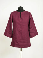 Asphalt Grey Linen Oversize Top – Modern & Comfortable Blouse - SJB-DIAMOND ELITES