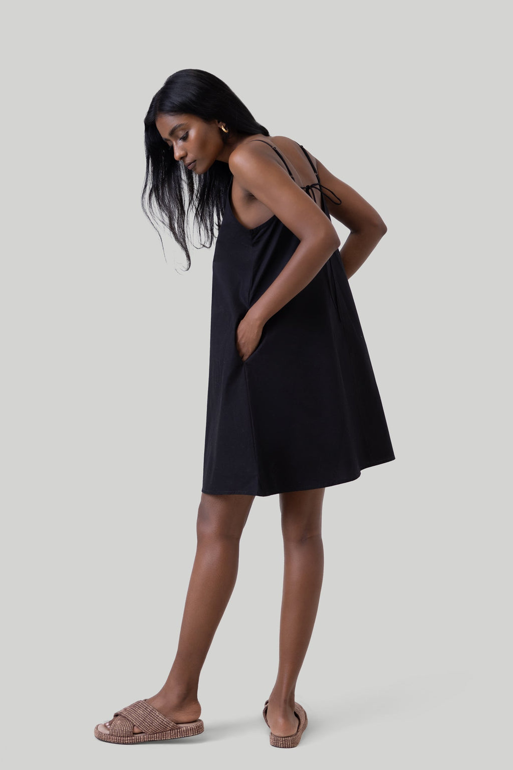 Short Tent Dress in Black Purplish Diva