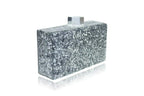 Silver Glitter Acrylic Box Clutch