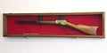 Single Rifle Display Case Wall Rack Cabinet w/ UV Protection - Lockable, Walnut The Military Gift Store