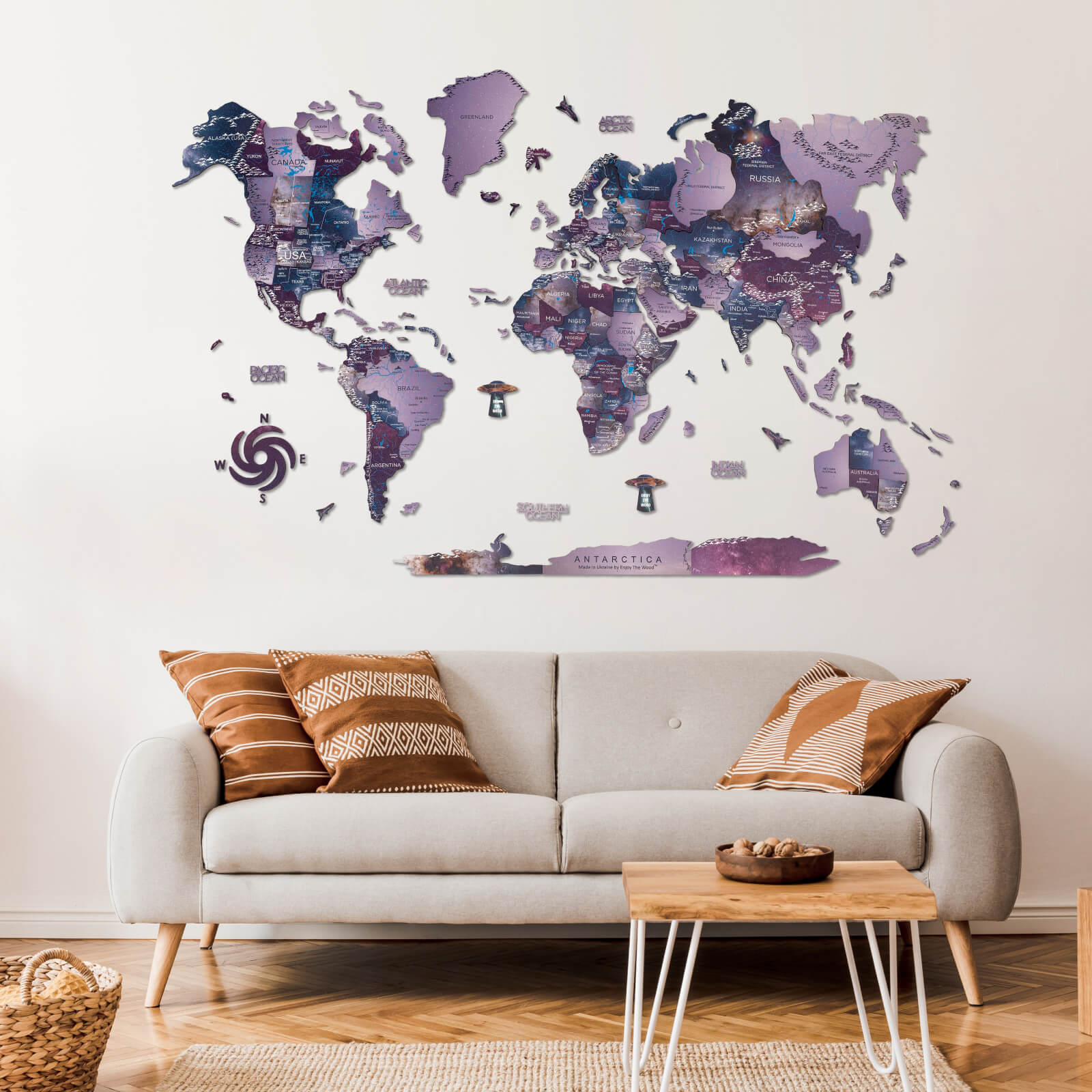 3D Wooden World Map Sirius Enjoy The Wood