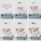 Bundle: Map, Photo Frames, Flags and Airplanes Pins Enjoy The Wood