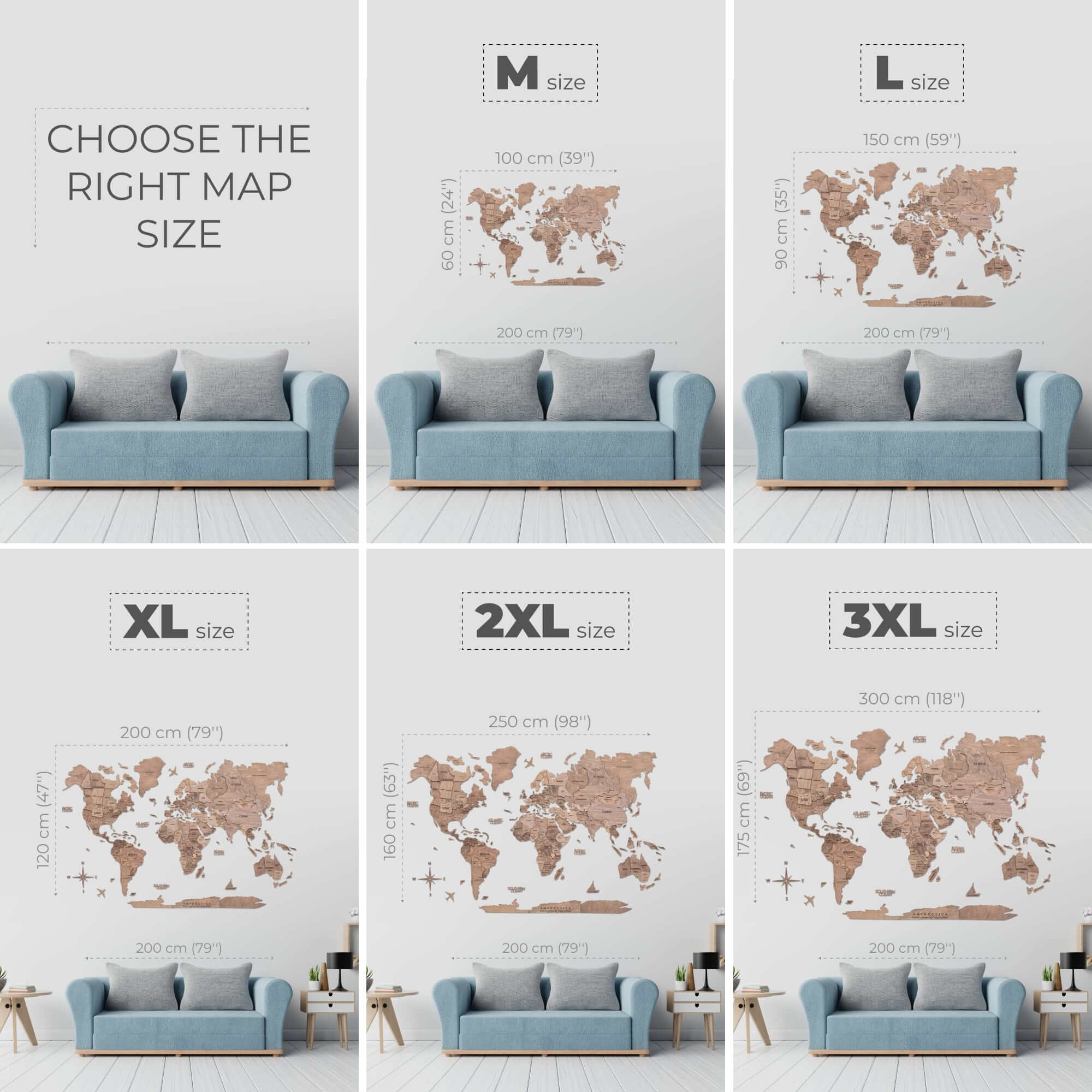 Bundle: Map, Photo Frames, Flags and Airplanes Pins Enjoy The Wood