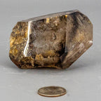 Skeletal Elestial Smoky Quartz Enhydro Point with Huge Bubble