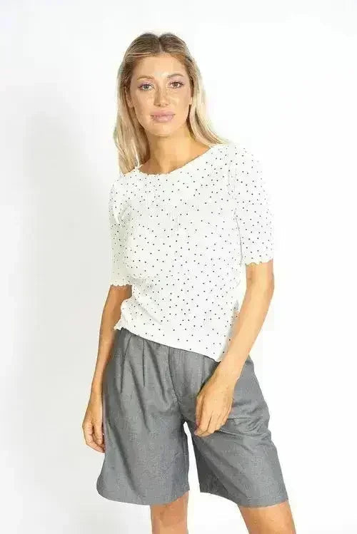 So Sweet Frill Polka Dots Top - SJB-DIAMOND ELITES