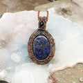 Sodalite Oval Wire Wrap Crystal Pendant - SJB-DIAMOND ELITES