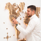 3D Solid Wooden World Map - Walnut - SJB-DIAMOND ELITES