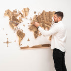 3D Solid Wooden World Map - Walnut - SJB-DIAMOND ELITES