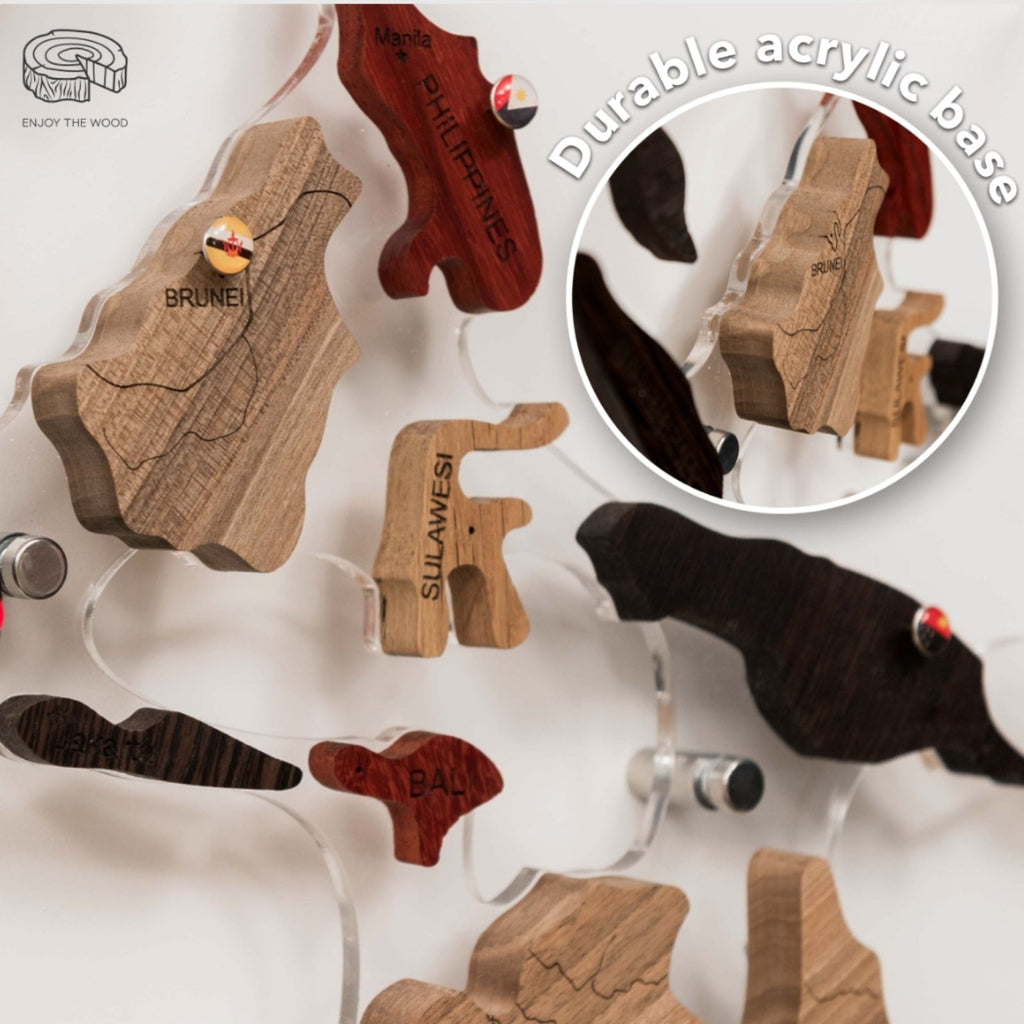 3D Solid Wooden World Map Enjoy The Wood
