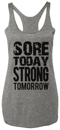 Today SSore TRONG Tomorrow Workout Tank Top Gray - SJB-DIAMOND ELITES