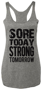 Today SSore TRONG Tomorrow Workout Tank Top Gray - SJB-DIAMOND ELITES