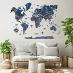 3D Wooden World Map Space Enjoy The Wood