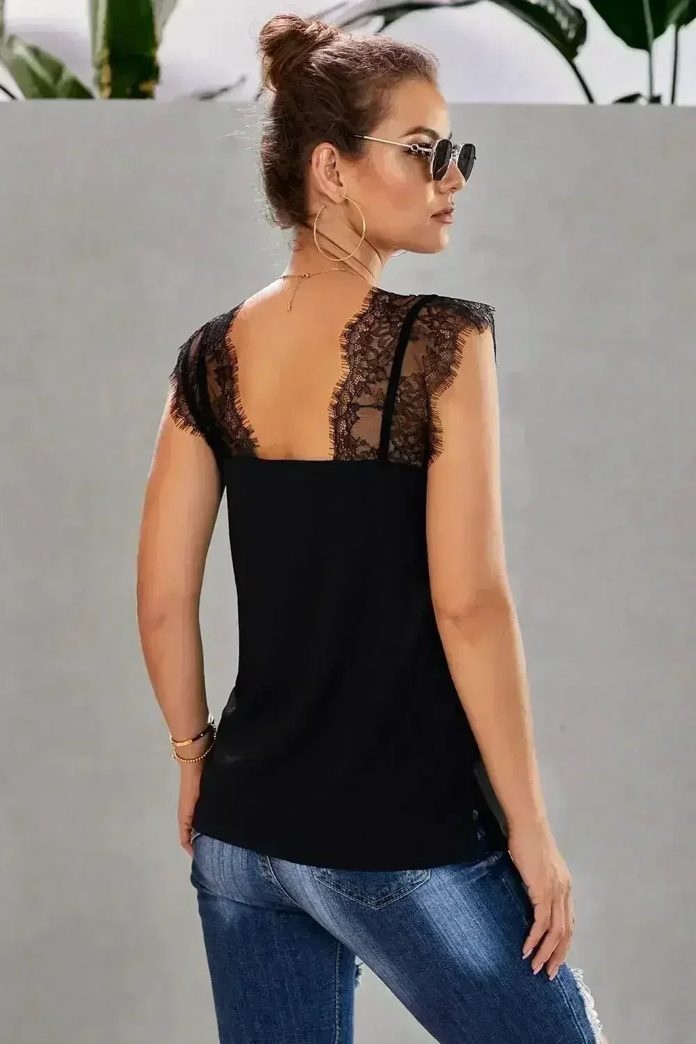 Spaghetti Strap Black One More Night Lace Cami Tank - SJB-DIAMOND ELITES