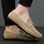 Spring Summer Suede Men Loafers Comfortable Flat Casual Shoes Men Breathable Slip-On Soft Genuine Leather Driving Shoes Moccasin - SJB-DIAMOND ELITES