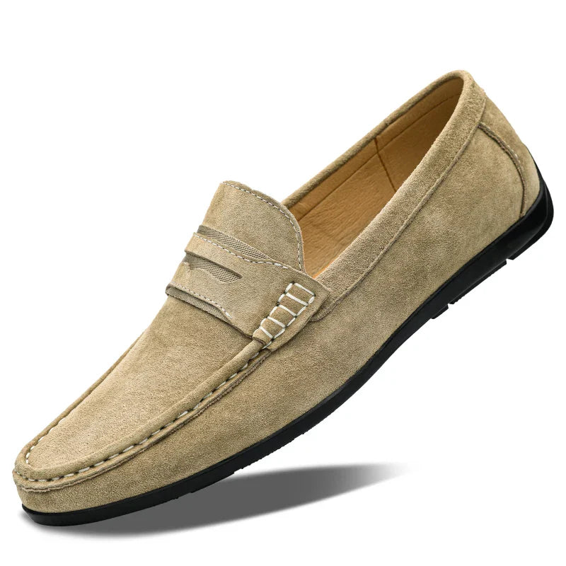 Spring Summer Suede Men Loafers Comfortable Flat Casual Shoes Men Breathable Slip-On Soft Genuine Leather Driving Shoes Moccasin - SJB-DIAMOND ELITES