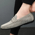 Spring Summer Suede Men Loafers Comfortable Flat Casual Shoes Men Breathable Slip-On Soft Genuine Leather Driving Shoes Moccasin - SJB-DIAMOND ELITES