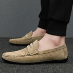 Spring Summer Suede Men Loafers Comfortable Flat Casual Shoes Men Breathable Slip-On Soft Genuine Leather Driving Shoes Moccasin - SJB-DIAMOND ELITES